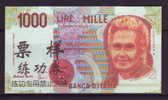 China BOC (bank Of China) Training/test Banknote,ITALY ITALIA 1000 Lire Note Specimen Overprint - [ 8] Fictifs & Specimens