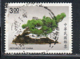 CHINA REPUBLIC CINA TAIWAN FORMOSA 1990 BONSAI PINUS THUNBERGII PARI 3$ USED USATO OBLITERE' - Used Stamps