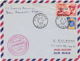 33232# ALGERIE LETTRE 1ere LIAISON AERIENNE BOU SAADA ALGER 2 SEPTEMBRE 1957 AEROPHILATELIE MARCOPHILIE ALGERIENNE - Luftpost