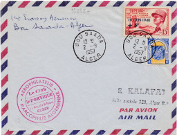 33232# ALGERIE LETTRE 1ere LIAISON AERIENNE BOU SAADA ALGER 2 SEPTEMBRE 1957 AEROPHILATELIE MARCOPHILIE ALGERIENNE - Airmail