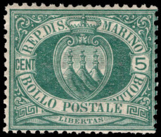 San Marino 1894-97 5c Blue-green Unmounted Mint. - Ungebraucht