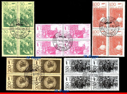 Ref. BR-1242-46QC1 BRAZIL 1972 - INDEPENDENCE, 150 Y,MI# 1336-40, BLOCK CANCELED 1ST DAY NH, HISTORY 20V Sc# 1242-1246 - Gebraucht