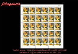 CUBA. PLIEGOS. 2002-26 CENTENARIO DE LA POETISA CUBANA DULCE MARÍA LOYNAZ - Hojas Y Bloques