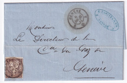 Zumst. 30 / Mi. 22 - Auf Faltbrief Mit Briefkopf: Houilles & Cokes E. Empeyta & Cie GENÈVE  8. Dez. 1865 - Lettres & Documents