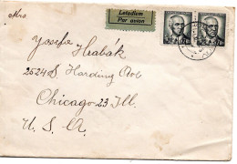 67675 - Tschechoslowakei - 1947 - 2@7Kcs A LpBf HOLOUBKOV -> Chicago, IL (USA) - Lettres & Documents