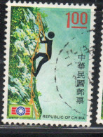 CHINA REPUBLIC CINA TAIWAN FORMOSA 1972 YOUTH CORPS EMBLEM MOUNTAIN CLIMBING 1$ USED USATO OBLITERE' - Usados