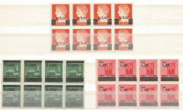 Italy 1945 Regency Lieutenancy Luogotenenza - Soprastampati Provvisori Provisionals OVPT Cpl 3v Set In MNH Blocks8 - Ungebraucht