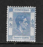 HONG KONG 1946 30c BLUE SG 152 MOUNTED MINT Cat £7 - Ongebruikt