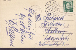 Norway PPC God Jul Serie S 5116 Børrehaug & Remen, Oslo EGERSUND 1956 Brotype AALBORG (***1) Denmark READRESSED - Lettres & Documents