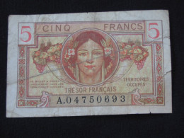 5 Cinq Francs TRESOR FRANCAIS  Type  1947   **** EN ACHAT IMMEDIAT **** - 1947 Tesoro Francese