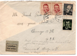 67711 - Tschechoslowakei - 1949 - 8Kcs Jirasek MiF A LpBf VRBRNO -> Chicago, IL (USA) - Lettres & Documents