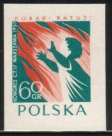 POLAND 1957 INTERNATIONAL FIRE FIGHTING CONGRESS COLOUR IMPERF PROOF NHM (NO GUM) Fireman Child - Ensayos & Reimpresiones