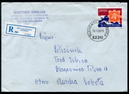 YUGOSLAVIA 1989 Registered Cover Franked With Postal Services 20000 D Single Franking    Michel 2362 - Lettres & Documents