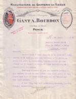 PARIS MONTREUIL CETON VENDÔME CHATEAUPONSAC SAINT JUST EN CHAUSSEE JOINVILLE - GANT , GANTERIE A. BOURDON ET CIE - 1925 - Textile & Vestimentaire