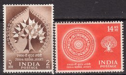 India 1956 Buddha Jayanti Set Of 2, Hinged Mint, SG 372/3 (D) - Ungebraucht