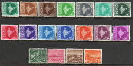 India 1958-63 Definitives, Wmk. Asokan Capital Set Of 18, MLH, SG 399/416 (D) - Ungebraucht