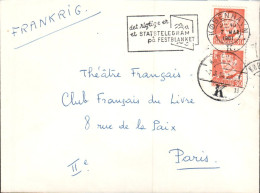 DANEMARK AFFRANCHISSEMENT COMPOSE SUR LETTRE POUR LA FRANCE 1961 - Lettres & Documents