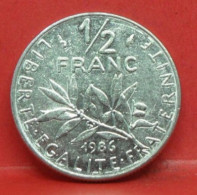 50 Centimes Semeuse 1986 - TTB - Pièce Monnaie France - Article N°598 - 1/2 Franc