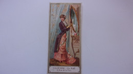 Très Beau Marque-Page.Chromo.Carte Parfumerie Ch. FAY. Femme Art Nouveau.VELOUTINE FAY. MIROIR  ROBE  PARIS - Sonstige & Ohne Zuordnung