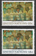 NATIONS - UNIES    -    1974 .  Y&T N° 240 / 241 * .   Fresque De Candido Portinari  /  Peintre Brésilien.. - Ungebraucht
