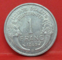 1 Franc Morlon Alu 1949 B - SUP - Pièce Monnaie France - Article N°679 - 1 Franc