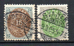 Col33 Danemark Denmark Danmark 1875 N° 26 & 27 D12 Oblitéré Cote : 11,00€ - Used Stamps