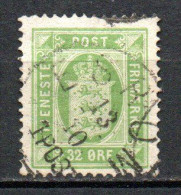 Col33 Danemark Denmark Danmark Service 1875 N° 10 Oblitéré Cote : 45,00€ - Officials