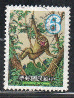 CHINA REPUBLIC CINA TAIWAN FORMOSA 1979 NEW YEAR 1980 MONKEY 6$ USED USATO OBLITERE' - Usados