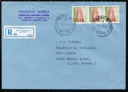 YUGOSLAVIA 1990 Registered Cover Franked With Postal Services 20000 D X 3    Michel 2390A - Covers & Documents