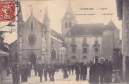 Cpa - 38 - Corbelin - Animée - Eglise - Edi D'art Brossard - Corbelin