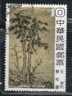 CHINA REPUBLIC CINA TAIWAN FORMOSA 1979 CHINESE PAINTINGS TWIN PINES BY LI K'AN 10$ USED USATO OBLITERE' - Usados