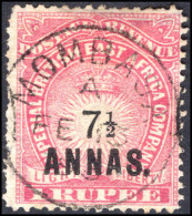 British East Africa 1894 7½a On 1r Carmine Fine Used. - Britisch-Ostafrika