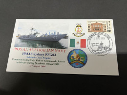 5-7-2023 (1 S 22) Royal Australian Navy Warship - HMAS Sydney FFG 03 (Mexico Stamp) - Autres & Non Classés