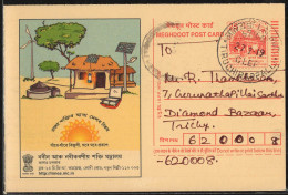 India, 2007, RENEWABLE ENERGY, Meghdoot Post Card, Used, Stationery, Solar, Solar Lamp, Windmill, Biogas, Light, B23. - Altri & Non Classificati