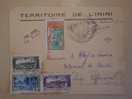 BV4 GUYANNE  BELLE  LETTRE RR 1938  TERRRITOIRE DE L ININI A NANTES FRANCE +CACHET GOUVERNEMENT+ - Briefe U. Dokumente