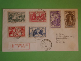 BV4 NOUVELLE CALEDONIE  BELLE  LETTRE RR 1937 NOUMEA A PARIS FRANCE SERIE N° 166 171  +AFF.  PLAISANT+ - Storia Postale