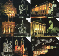 POLAND - MAGNETIC CARD - COMPLETE SET POZNAN NIGHT VIEW - 6 CARDS - Poland