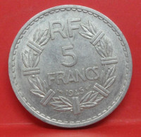 5 Francs Lavrillier Alu 1945 Ouvert - TTB - Pièce Monnaie France - Article N°832 - 5 Francs