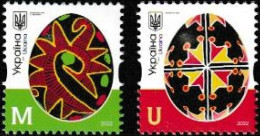 UKRAINE, 2022, MNH, EASTER EGGS, DECORATED EGSS, PYSANKY,2v - Pascua