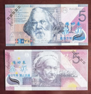 China BOC Bank (bank Of China) Training/test Banknote,AUSTRALIA C Series 5 Dollars Note Specimen Overprint - Fictifs & Specimens