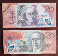 China BOC Bank (bank Of China) Training/test Banknote,AUSTRALIA C Series 10 Dollars Note Specimen Overprint - Ficticios & Especimenes