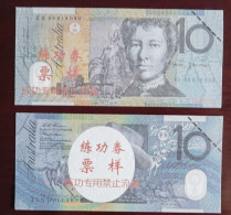 China BOC Bank (bank Of China) Training/test Banknote,AUSTRALIA D Series 10 Dollars Note Specimen Overprint - Fictifs & Specimens