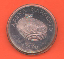 Italia 5000 Lire 1974 Arena Verona Moneta Di Necessità Argento 0,800% UNC Jeton Consommable 5000 Lires - Monetary/Of Necessity