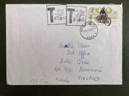 LETTRE Pour La FINLANDE TP MOTO 1,20 Zt OBL.19 11 03 KRARK WICE 1 + TAXE Rayée + TAXE - Briefe U. Dokumente