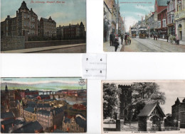4 POSTCARDS NEWPORT - MONMOUTHSHIRE - THE INFIRMARY - COMMERCIAL STREET - GENERAL VIEW - ST. WOOLOS CATHEDRAL - Monmouthshire