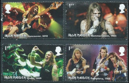 GROSSBRITANNIEN GRANDE BRETAGNE GB 2023 MUSIC GIANTS VII IRON MAIDEN SET 4V USED SG 4756-59 MI 5093-6 YT 5487-90 SN 4312 - Gebruikt