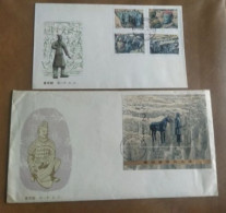 2 Enveloppes FDC Personnages De Qin Shi Huang Timbres CHINE 1983 N°2596/2599 Bloc N°33 Cote 53€ - 1980-1989