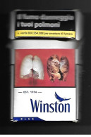 Tabacco Pacchetto Di Sigarette Italia - Winston Blue Da 20 Pezzi 01 - Vuoto - Etuis à Cigarettes Vides