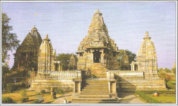 India Khajuraho Temples MONUMENTS - LAXMANA Temple Picture Post CARD New As Per Scan - Ethniciteit & Culturen