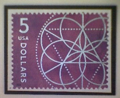 United States, Scott #5701, Used(o), 2022, Floral Geometry, $5, Silver And Violet - Gebraucht